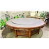 Image 1 : COMMERCIAL ROUND ROTATING CHINESE RESTAURANT 16 SEAT HOT PLATE TABLE - 102.5"W X 29.5"H