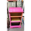 Image 2 : 2 TIER MOBILE WOODEN BAR CART & A PINK TABLE