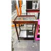 Image 3 : 2 TIER MOBILE WOODEN BAR CART & A PINK TABLE