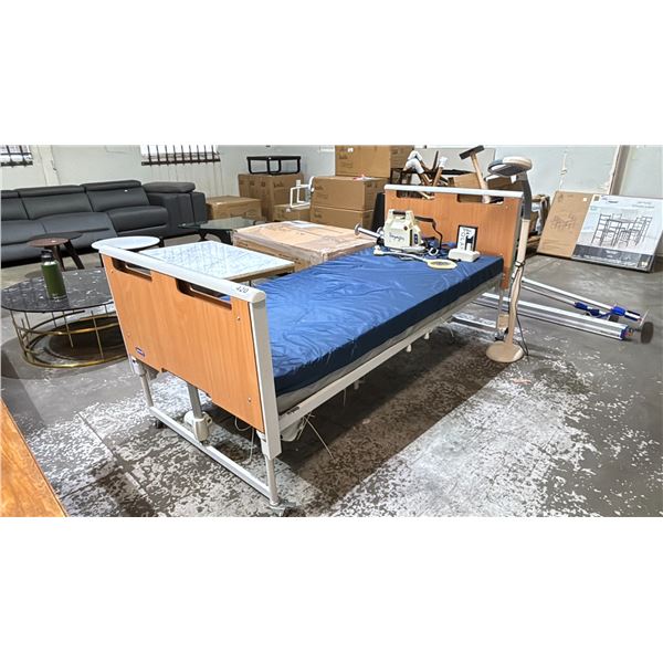 INVACARE SOLACE MEDICAL BED TWIN SIZE WITH BATTERY, CHARGER, REMOTE, FLOOR LIGHT & MORE
