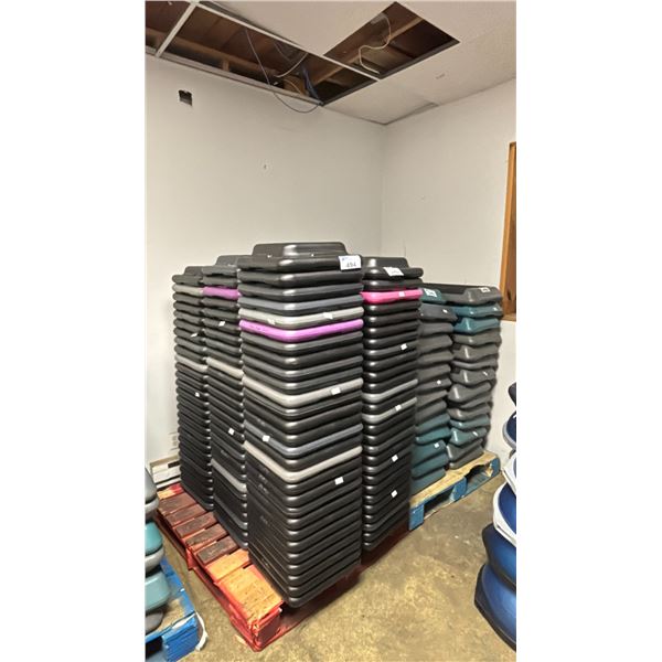 'THE STEP' AEROBIC PLATFORMS WITH RISERS ** 2 PALLETS TOTAL, MUST TAKE ALL**