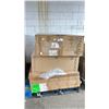 Image 1 : ASSORTED PALLET OF MARBLE TABLE TOPS & MISMATCH METAL TABLE BASES *MUST TAKE ALL*