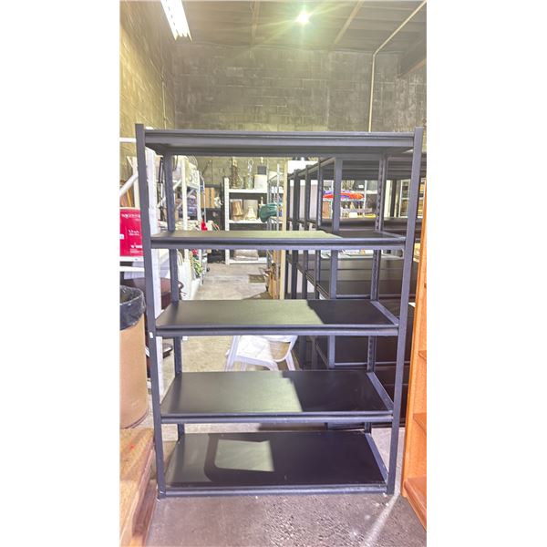 BLACK METAL 48"W X 19"D X 72"H 5 TIER STORAGE SHELF