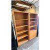 Image 1 : 2 WOODEN SHELVING UNITS - EACH SHELF MEASURES: 30"W X 13"D X 72"H