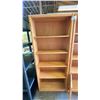 Image 2 : 2 WOODEN SHELVING UNITS - EACH SHELF MEASURES: 30"W X 13"D X 72"H