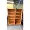 Image 1 : 2 WOODEN SHELVING UNITS - EACH SHELF MEASURES: 30"W X 13"D X 72"H