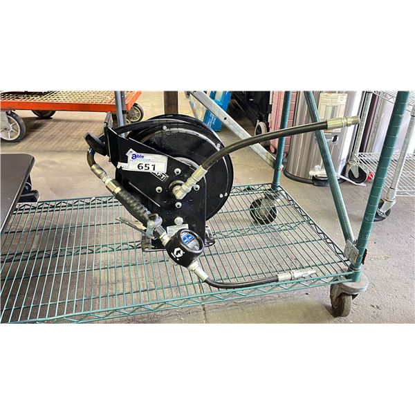 BLACK REELCRAFT HOSE REEL WITH HOSE