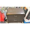 Image 1 : LARGE BROWN WOODEN 2 DRAWER NIGHTSTAND