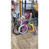 Image 1 : 3 CHILDRENS BIKES, SCOOTER & ALL STAR NET SET *MISSING PARTS*