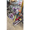 Image 2 : 3 CHILDRENS BIKES, SCOOTER & ALL STAR NET SET *MISSING PARTS*