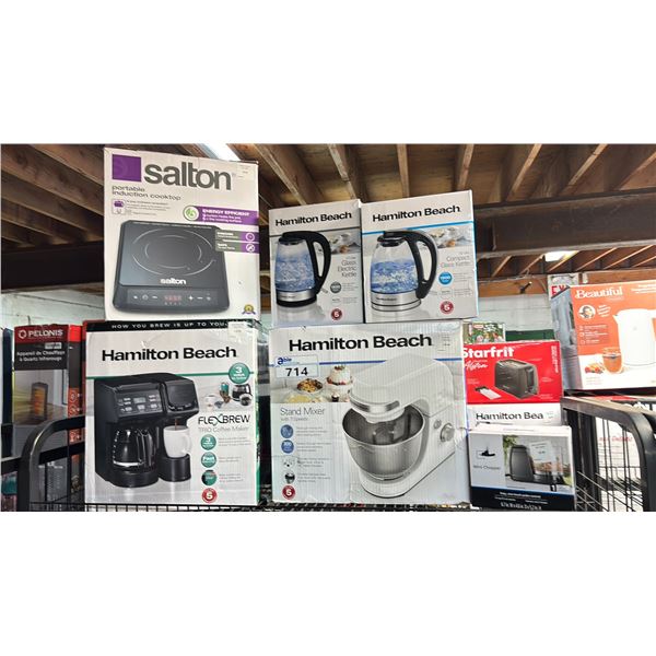 HAMILTON BEACH 7 SPEED STAND MIXER, 2 HAMILTON BEACH COMPACT GLASS KETTLES, SALTON PORTABLE