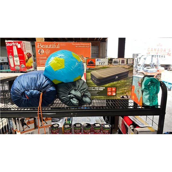 TWIN AIR MATTRESS, 2 SLEEPING BAGS & SUMMER INFLATABLES