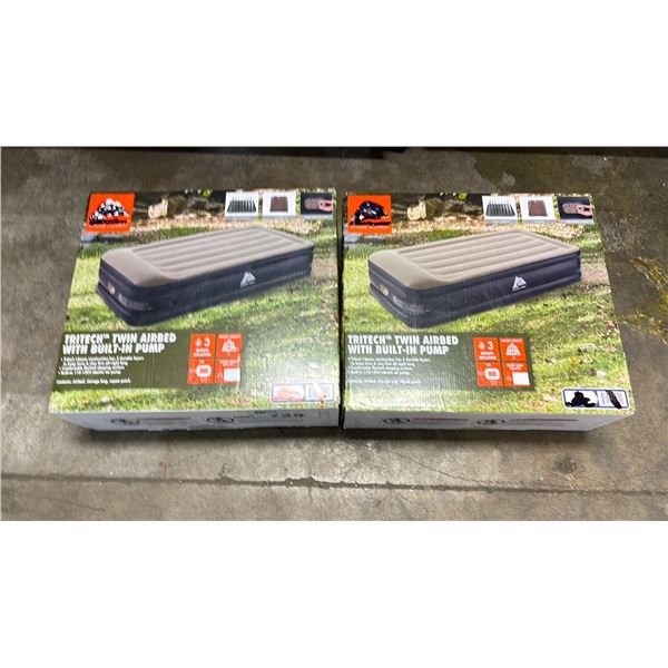 PAIR OF OZARK TRAILER TWIN AIR BEDS WITH BUILT IN PUMPS
