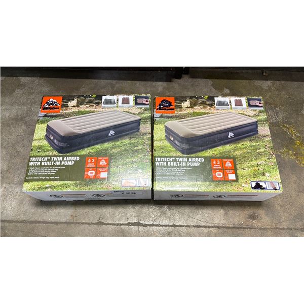 PAIR OF OZARK TRAILER TWIN AIR BEDS WITH BUILT IN PUMPS