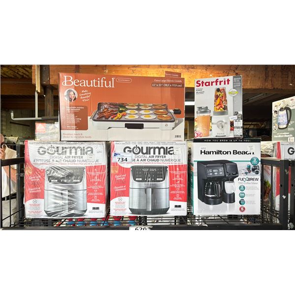 GOURMIA 7 QUART DIGITAL AIR FRYERS, EXTRA LARGE ELECTRIC GRIDDLE, STARFRIT PERSONAL BLENDER &