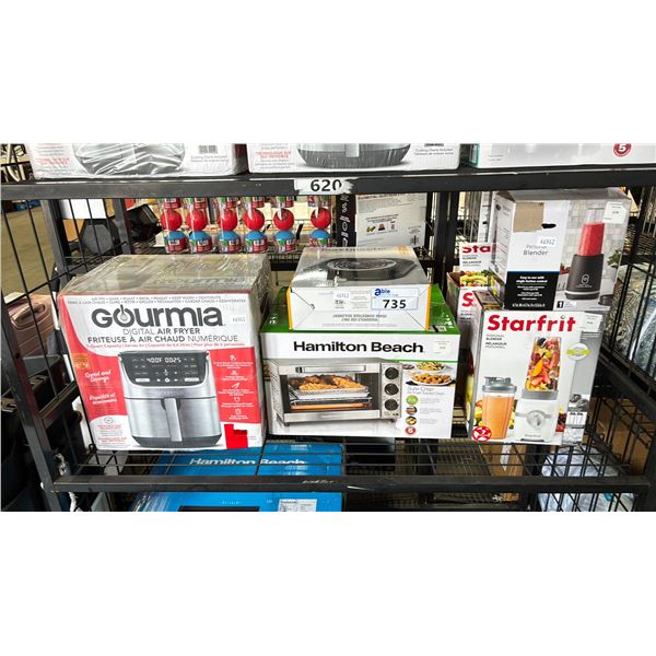 GOURMIA 7 QUART DIGITAL AIR FRYER, HAMILTON BEACH AIR FRYER TOASTER OVEN, TOASTMASTER SINGLE BURNER