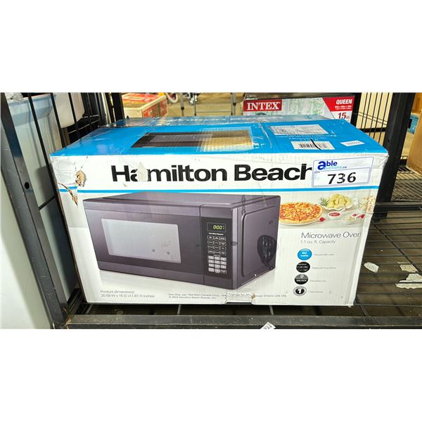 HAMILTON BEACH 1.1 CU. FT MICROWAVE OVEN