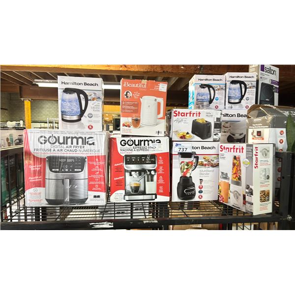 GOURMIA 7 QUART DIGITAL AIR FRYER, HAMILTON BEACH GLASS ELECTRIC KETTLE, GOURMIA ESPRESSO MACHINE,