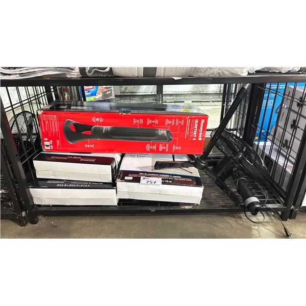 SHELF OF ASSORTED OSCILLATING FANS