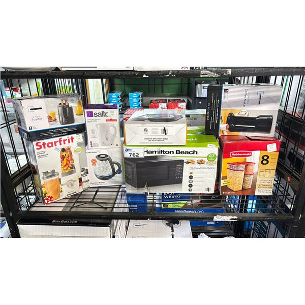 HAMILTON BEACH MICROWAVE OVEN, TOASTMASTER ELECTRIC SINGLE BURNER, SINGLE SERVE COFFEE MAKER,