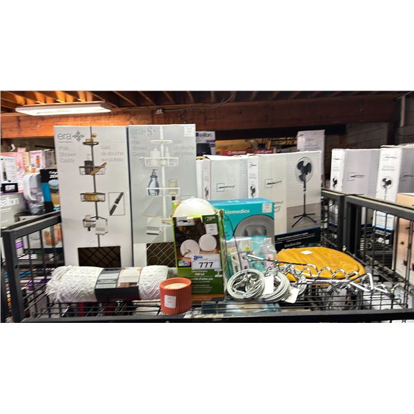 PAIR OF ERA POLE SHOWER CADDIES, TABLE RUNNER, COLOR CHANGING ORB SET, DOG STAKES & MORE