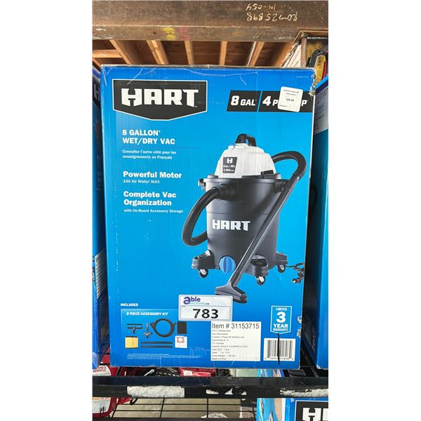 HART 8 GALLON WET/DRY VACUUM