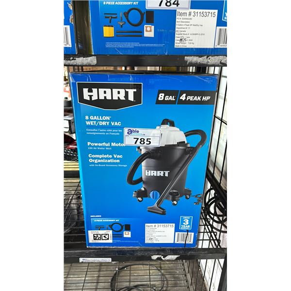 HART 8 GALLON WET/DRY VACUUM