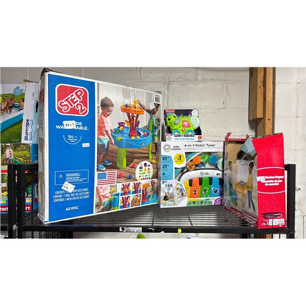 SHELF OF ASSORTED CHILDRENS TOYS