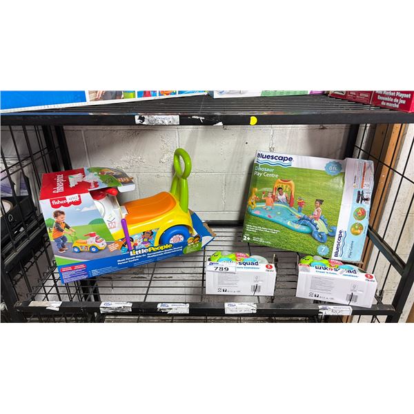DINOSAUR PLAY CENTER, LINK SQUAD CRAWL + COLOR CHAMELEON  FISHER PRICE MUSIC PARADE RIDE ON