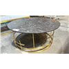 Image 2 : BLACK MARBLE TOP GOLD BASE COFFEE TABLE