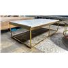 Image 2 : WHITE MARBLE TOP GOLD BASE COFFEE TABLE