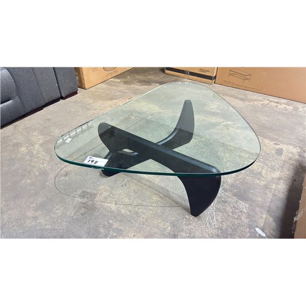BLACK BASE/GLASS TOP COFFEE TABLE