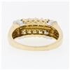 Image 7 : Modern 14k TT Gold 1.10 ctw Princess Cut Diamond 7.40mm Wide Dual Row Band Ring