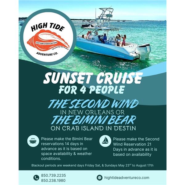 High Tide Sunset Cruise for 4