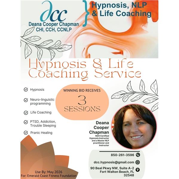 3 Sessions at DCC Hypnosis & Counseling