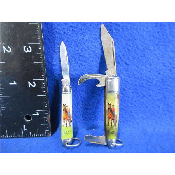 2 Vintage R.C.M.P. Canada Folding Pocket Knives
