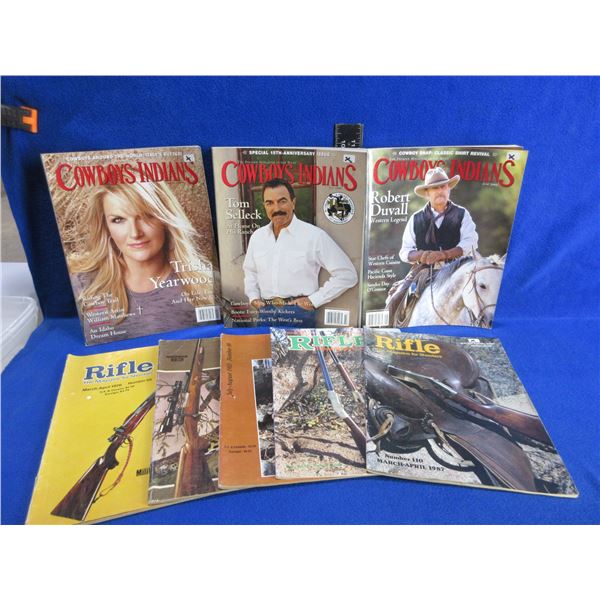 8 Magazines - Cowboys & Indians x 3, Rifle Magazine x 5