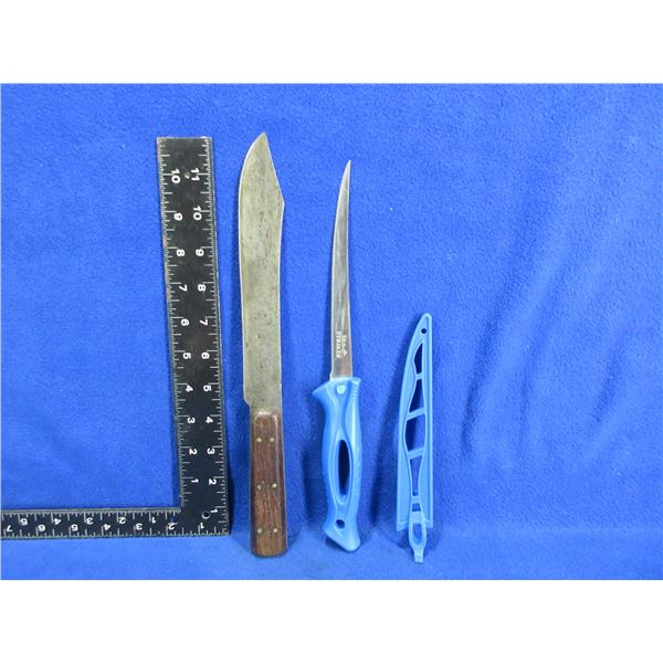 Sea Striker Fillet Knife w/ Sheath and Vintage Butcher Knife