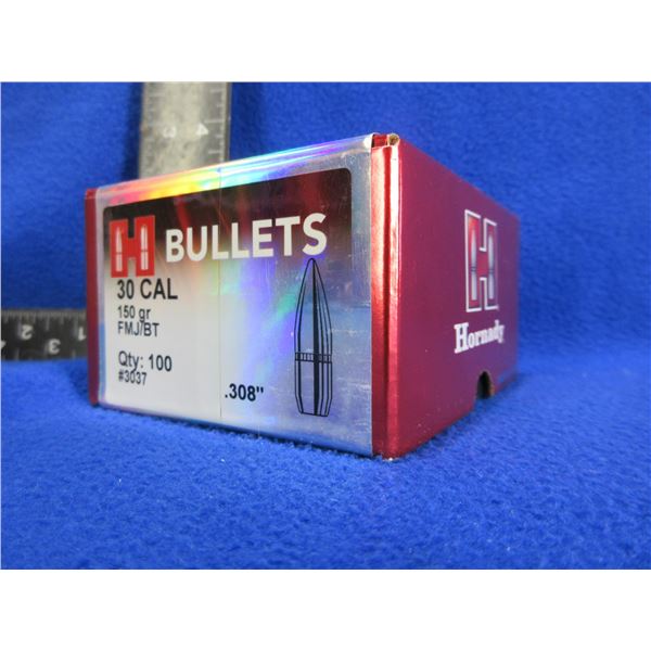 NEW - 30 Cal. .308" 150gr FMJ BT Hornady Bullets