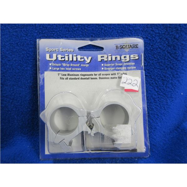 NEW - B-Square Utility 1" Low Aluminum Std Dovetail Rings