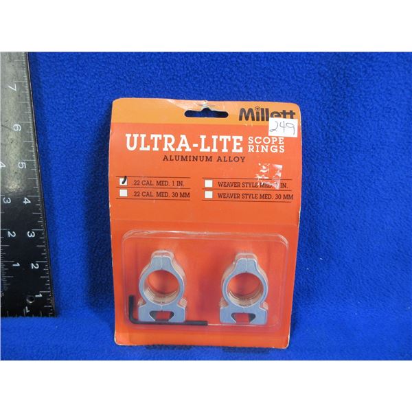 NEW - Millet .22 Cal. Medium 1" Aluminum Alloy Rings