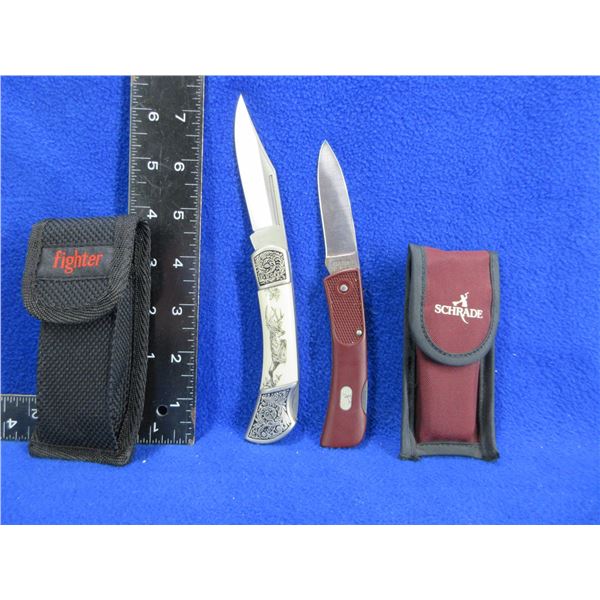 Schrade SP-3 and Fighter Plus Folding Lock Knives