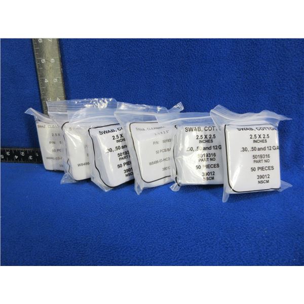 NEW - Cotton Swabs - 2.5" x 2.5" - 6 Packs of 50