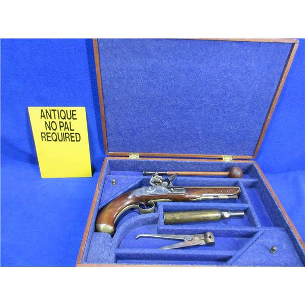 Antique - No PAL Required - John Walker Warranted Flintlock Pistol in 58 Cal.