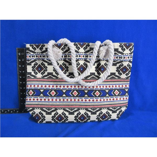 NEW - Canvas Purse/Shopping Bag with Liner and Zipper