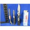 Image 2 : 3 Folding Blade Knives - Camp Knife, Brass Leg and 2 Blade