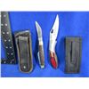 Image 2 : 2 Folding Blade Knives with Sheaths