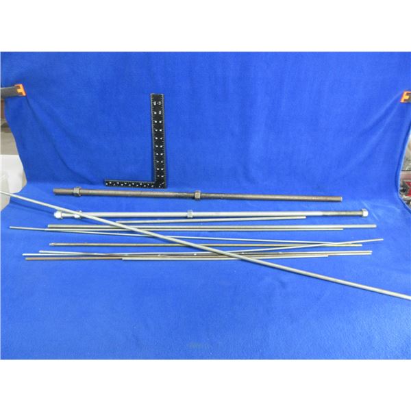Lot of 12 Misc. Threaded Steel Rods - PICK UP ONLY
