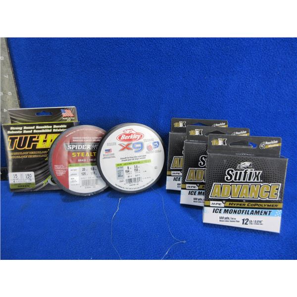 Lot of Misc. Fishing Line - 8 lb, 12 lb x 3, 15 lb, 20 lb