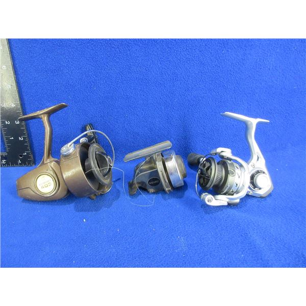 3 Spinning Fishing Reels - Daiwa 403, Jupiter, Quantum
